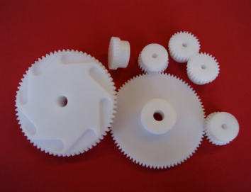 Plastic Fabricated Made Small, White Cogs